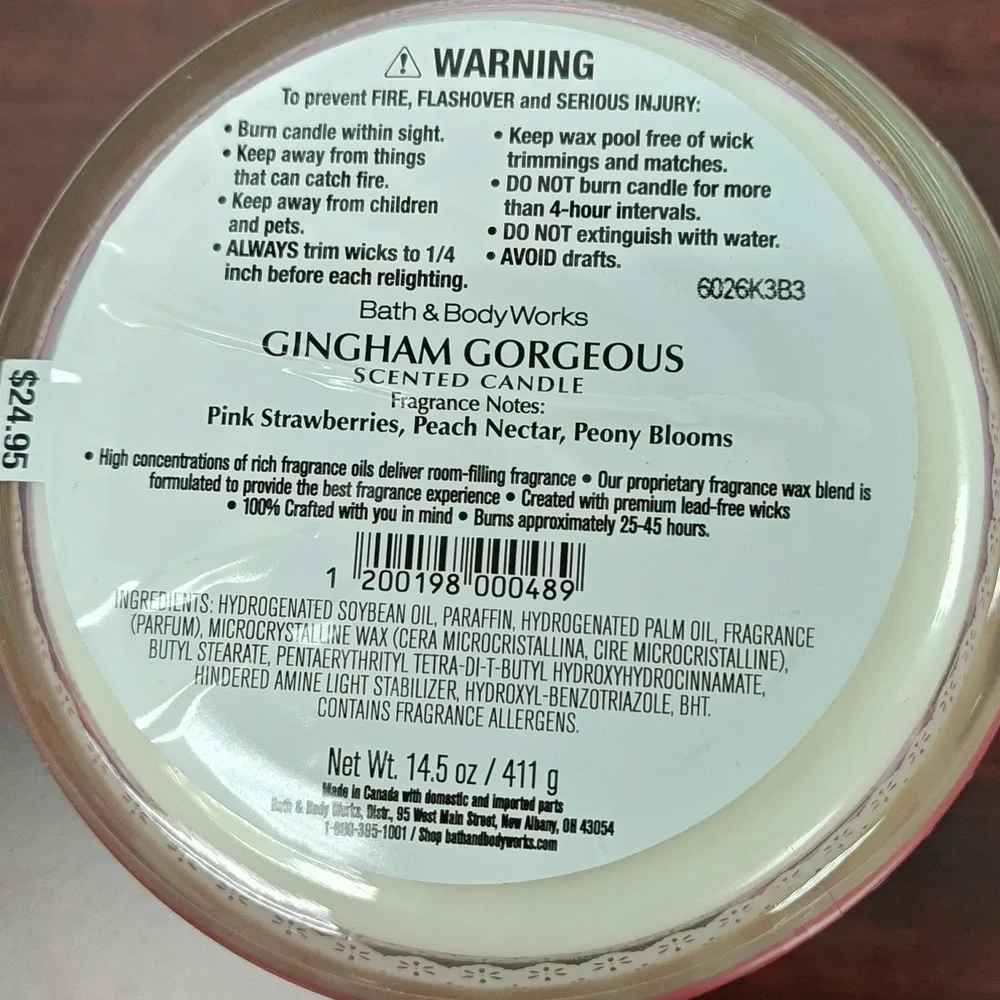 Bath & Body Works GINGHAM & GINGHAM GORGEOUS 3 Wick Candles - Picture 6 of 7